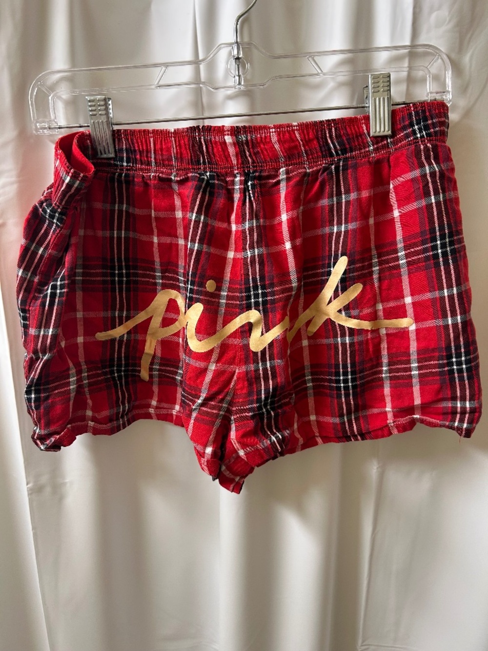 PINK Victorias Secret Plaid Logo Shorts